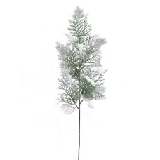 Cedar Spray With Flocked Snow And Silver Glitter, 17.5 Inches (Lot of 12 Sprays) SALE ITEM